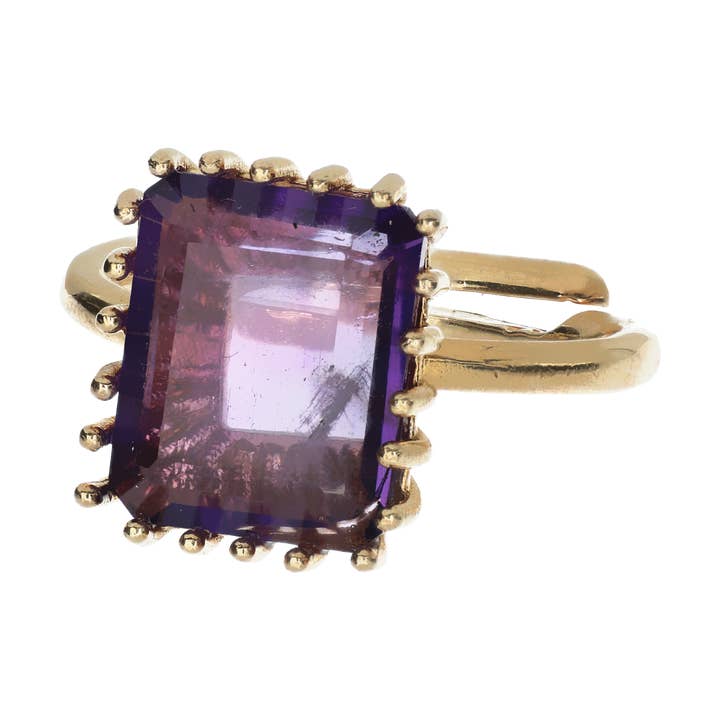 Anello regolabile in Ametista | Musa per la vendita all'ingrosso da parte di ISHWARA JEWELS