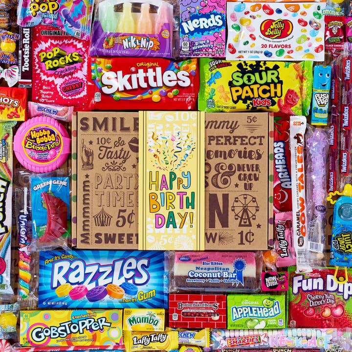 Vintage Candy, LLC - Wholesale Hard Candy - Happy Birthday Candy Care Package For Birthday Girl or Boy