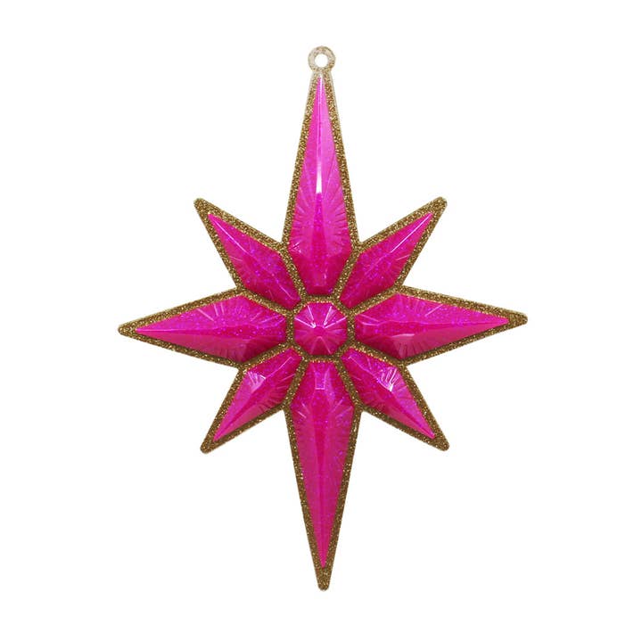 Ornamento a forma di stella di Natale, in oro con Bubblegum Pink, 21,6 cm per la vendita all'ingrosso da parte di Very Christmas