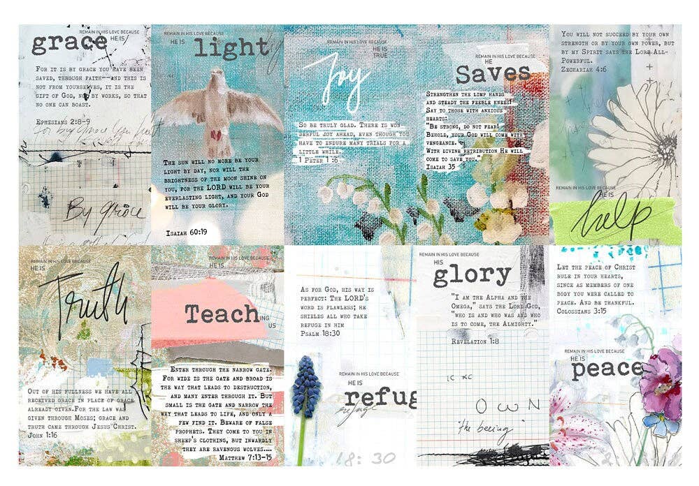 Open Journey - Wholesale Stationery/Notecard Set - Remain in My Love - set of 40 Bible Journaling Cards with prompts and Bible verses8