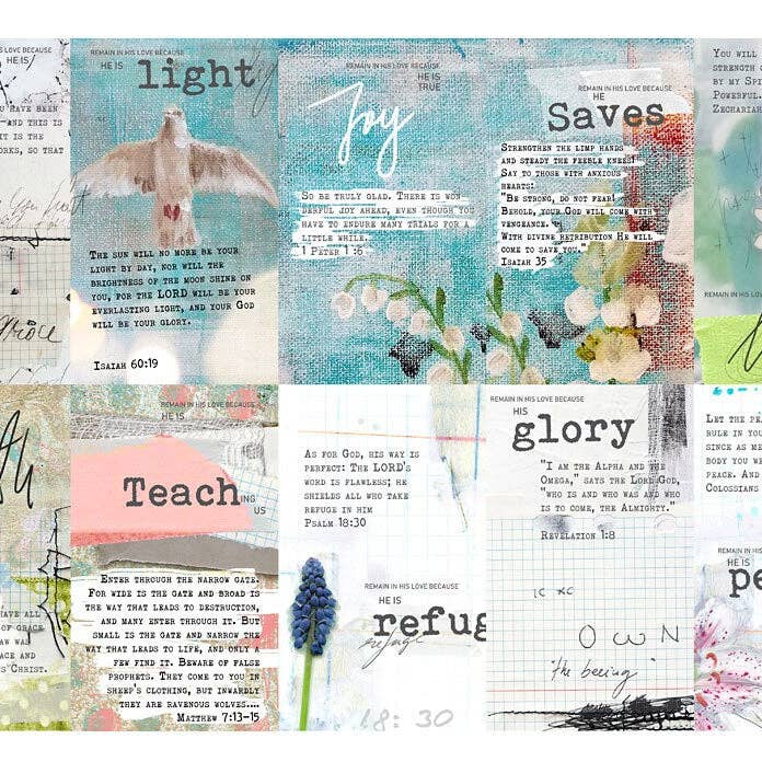 Open Journey - Wholesale Stationery/Notecard Set - Remain in My Love - set of 40 Bible Journaling Cards with prompts and Bible verses8