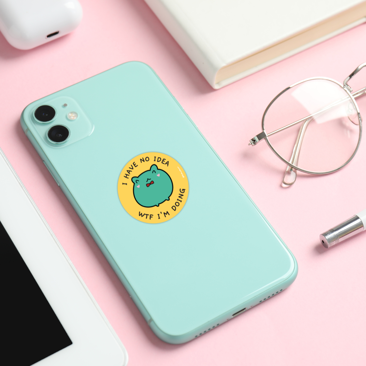 Fluffmallow (Custom duties for USA are pre-paid by us) - Venta al por mayor Pegatina - Pegatina de vinilo Kawaii Froggy No sé lo que estoy haciendo3