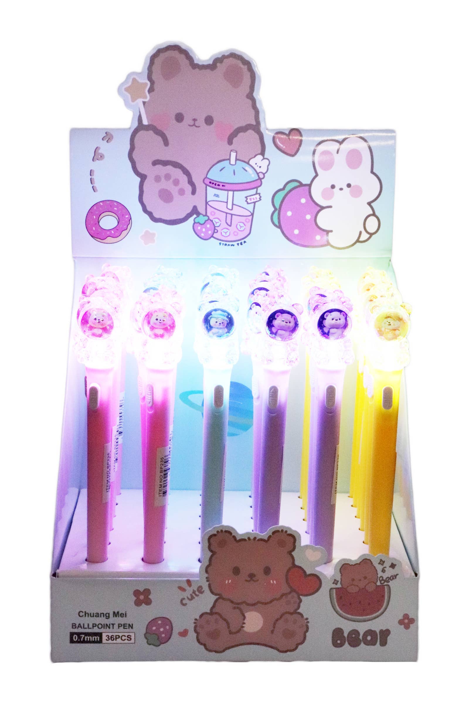 ASSORTED Teddy Bear Astronaut Led Light-up Pen - 36 Pcs for wholesale on Faire1