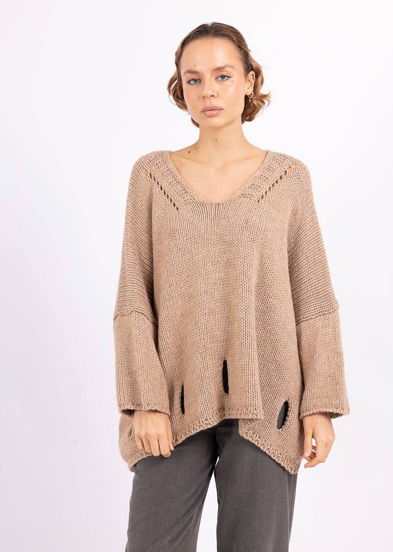 LINEN & COTTON HOUSE - Wholesale Knitted jumper – Women′s - ALPACA SWEATER 086030