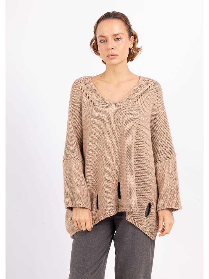 LINEN & COTTON HOUSE - Wholesale Knitted jumper – Women′s - ALPACA SWEATER 086030