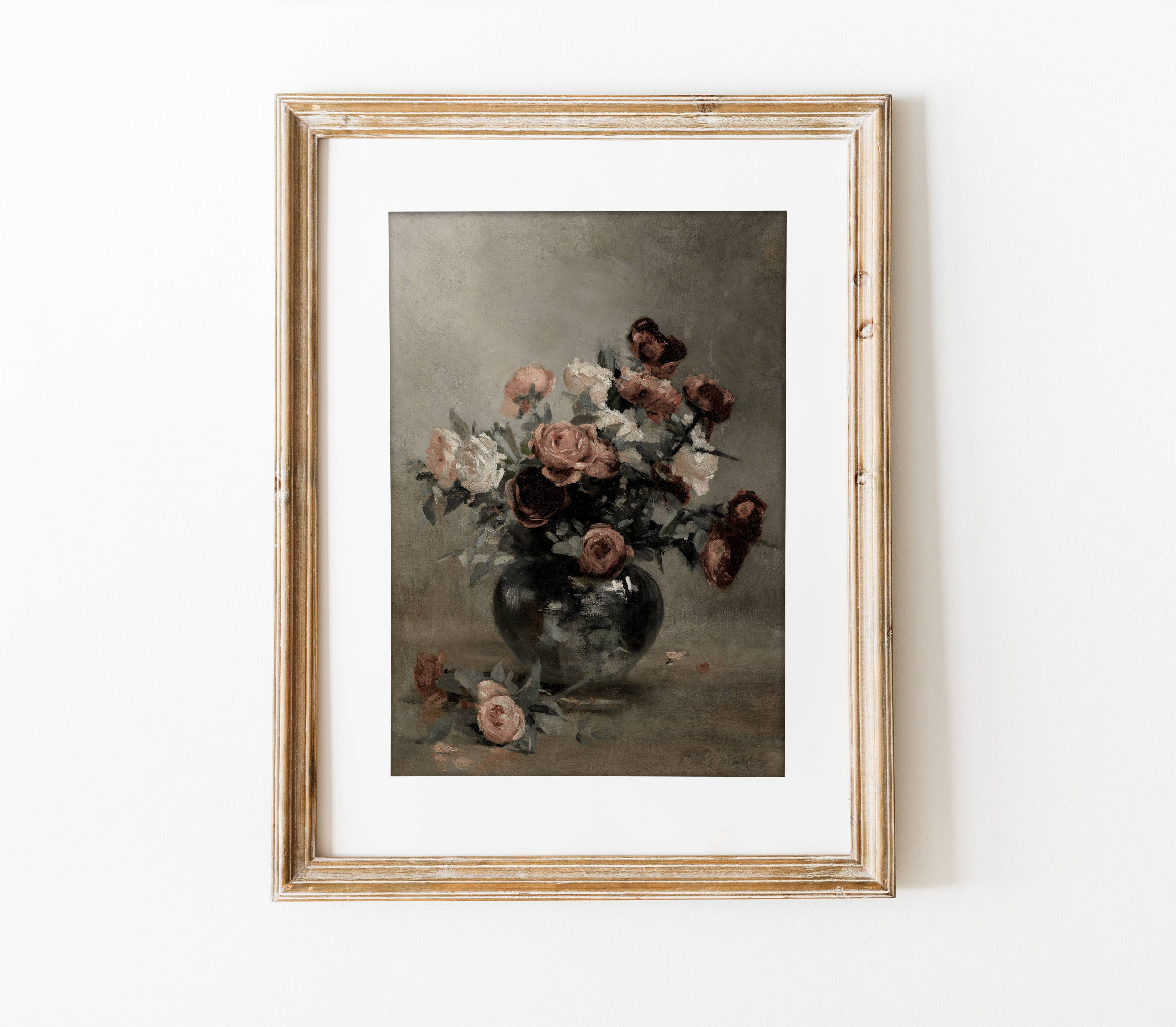 Hyggely – wholesale Art print – Still Life Moody Floral Art | Vintage Flowers Art Print S2074