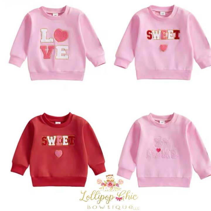 Sweat-shirts de Saint-Valentin pour bébés filles pour la vente par Lollipop Chic Bowtique LLC
