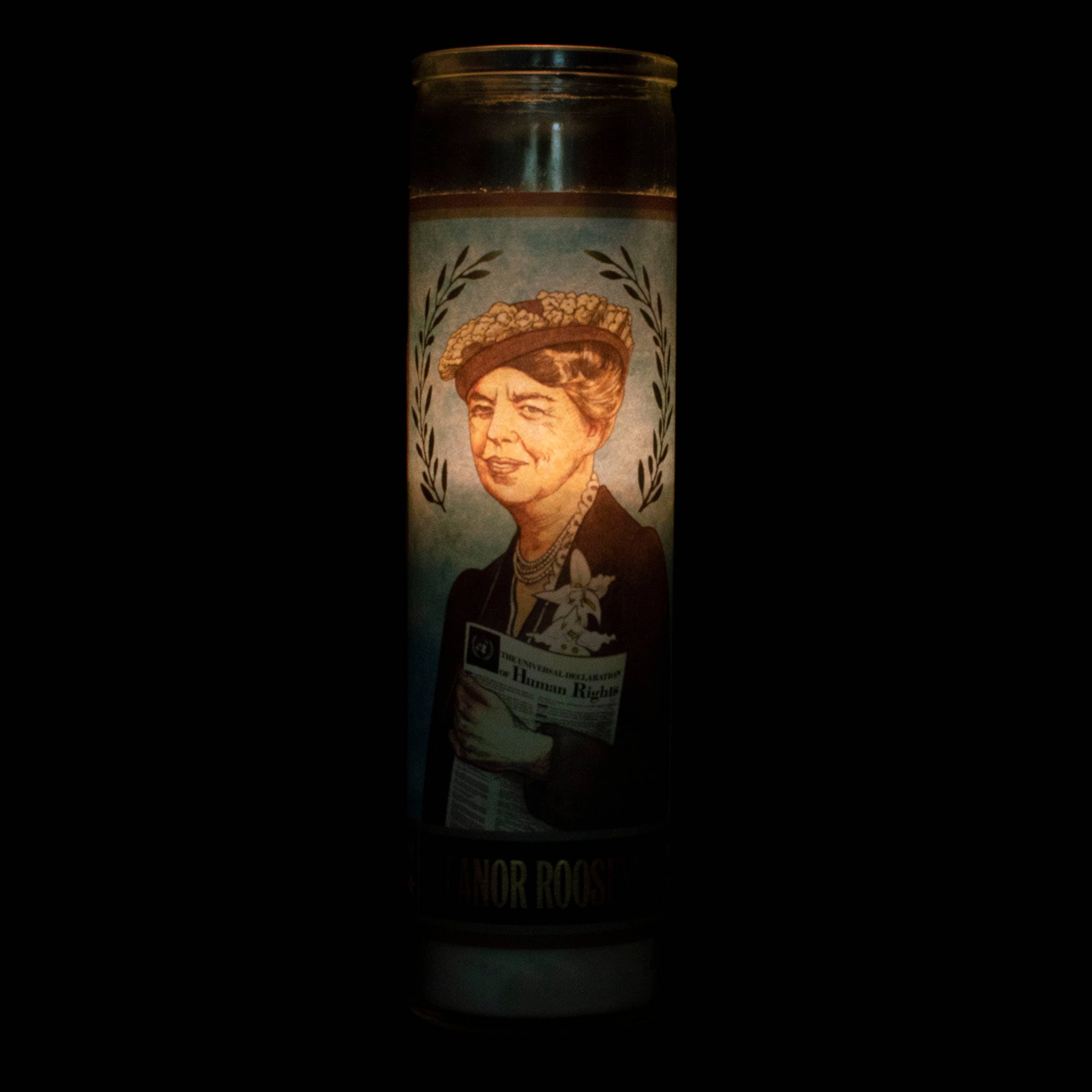 Unemployed Philosophers Guild - Wholesale Jar/Filled Candle - Eleanor Roosevelt Secular Saint Candle2