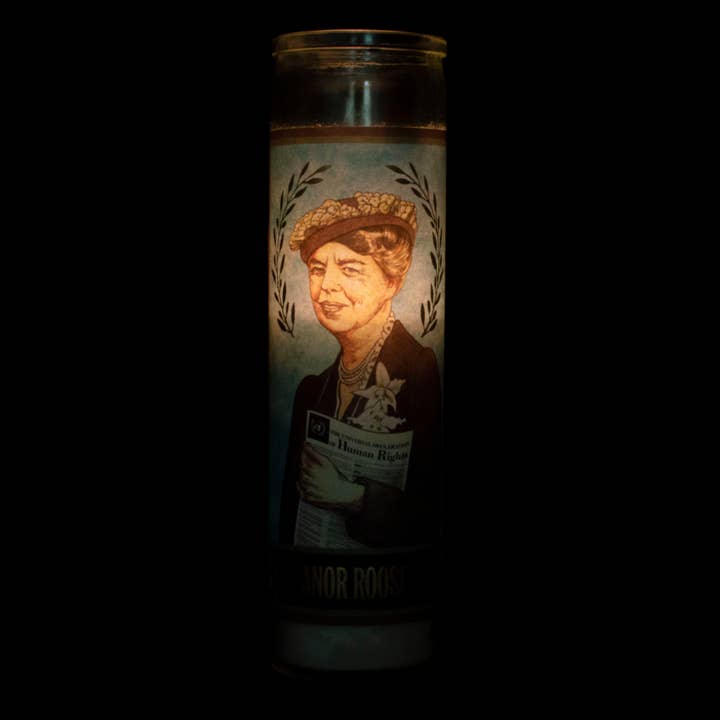 Unemployed Philosophers Guild - Wholesale Jar/Filled Candle - Eleanor Roosevelt Secular Saint Candle2