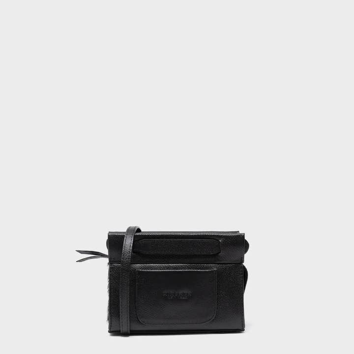 Min & Mon - Vendita all'ingrosso Borsa a tracolla - Donna - Borsa a Tracolla Vali Micro in Pelle Nera - Applicazione Occhi Manico Regolabile3