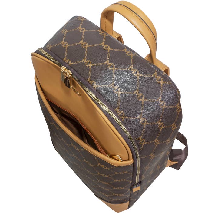 Magid - Wholesale Backpack - Women's - Max Studio Pebble Grain Signature Print Backpack with Front Zippered Pocket5