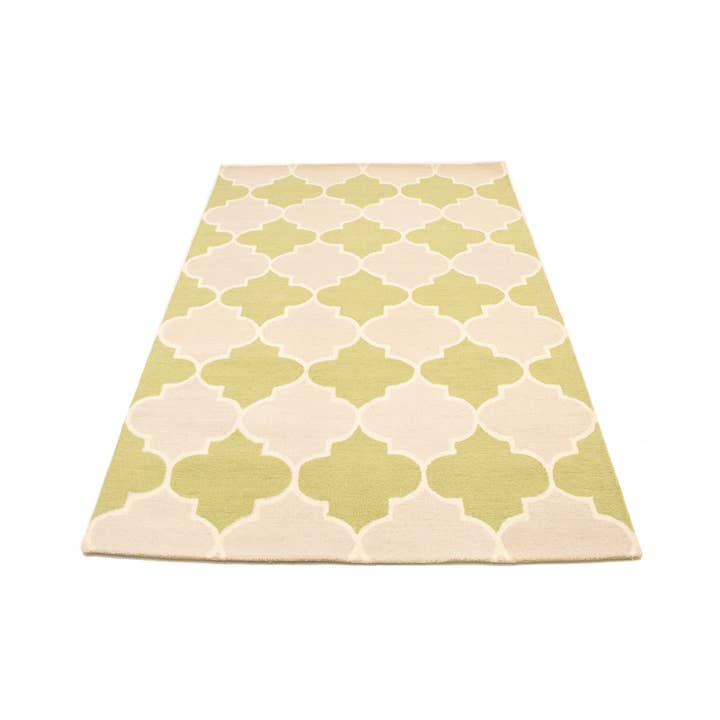Lime Green Trellis 5X8 Modern Indian Rug | Oriental Natural for wholesale by Magic Rugs Inc.