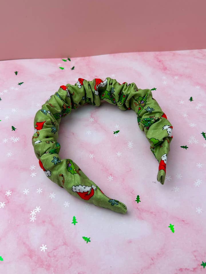 Grinchmas EXCLUSIVE Scrunchie Headband | Handmade Hair Accessories UK for wholesale by ThatsSewLauraUk