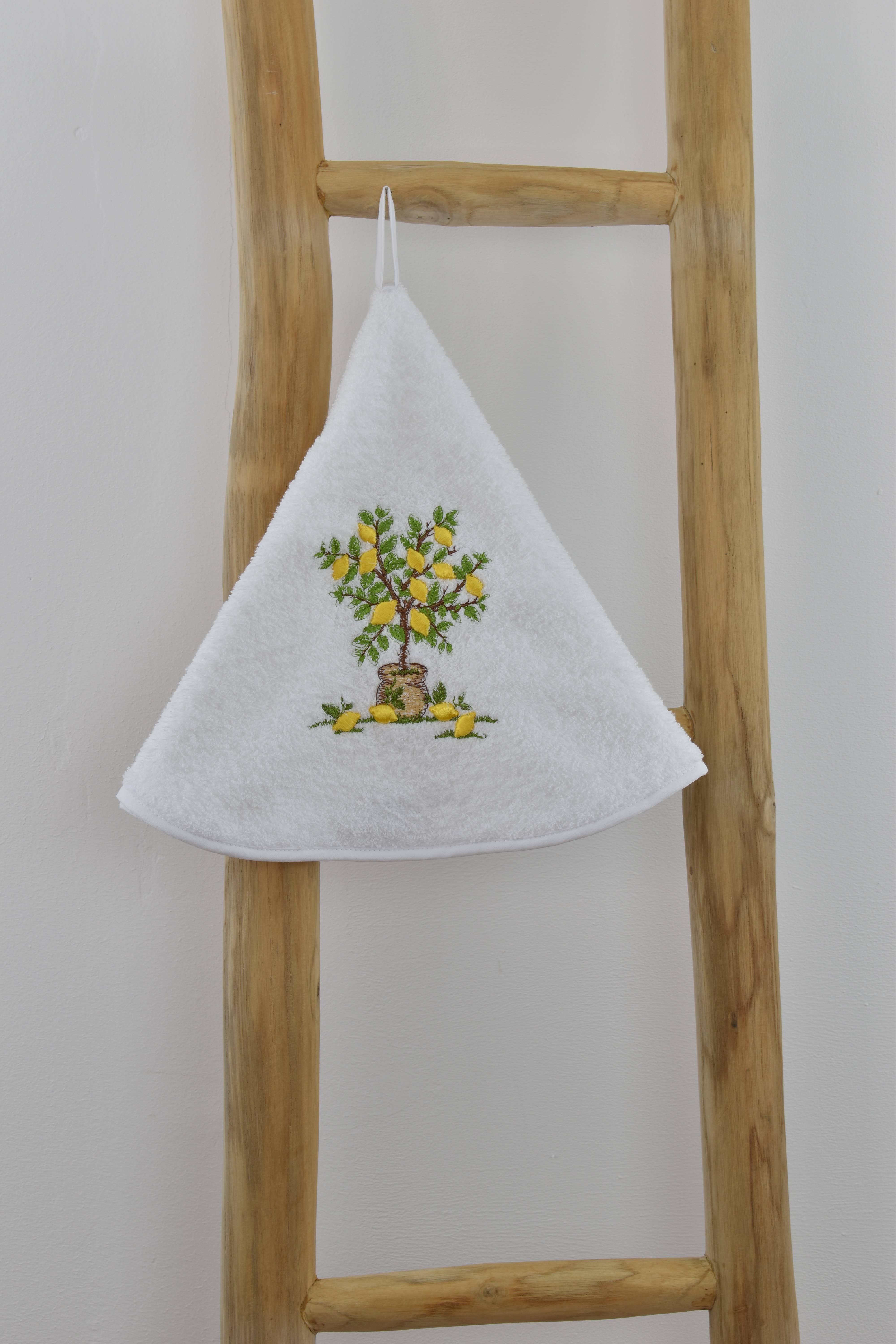Nordlinen - Wholesale Hand Towel - Lemon Embroidered Round Cotton Hand Towel – Gift & Home Use2