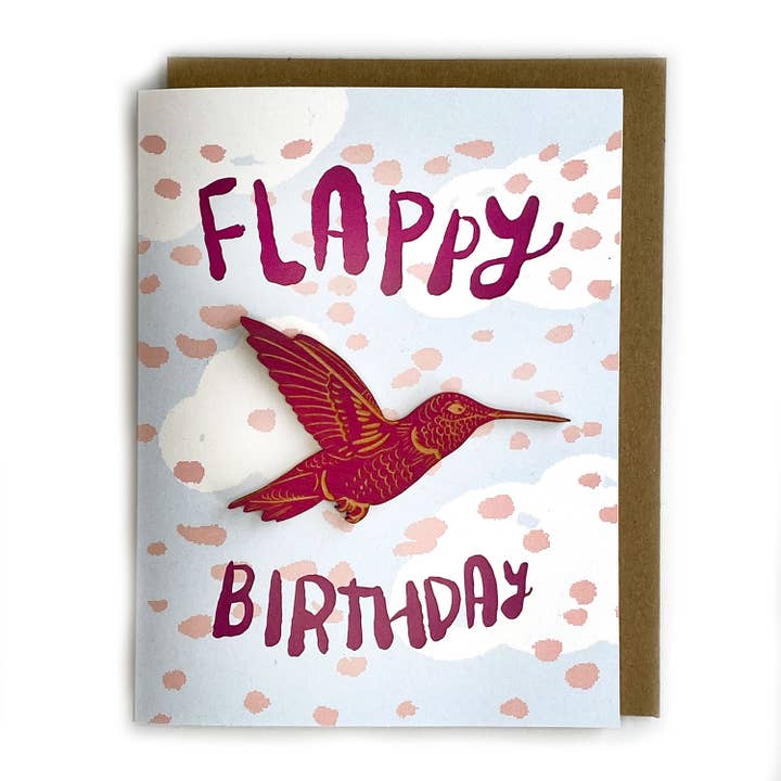 Flappy Birthday - Hummingbird Magnet w/Card for wholesale by SnowMade