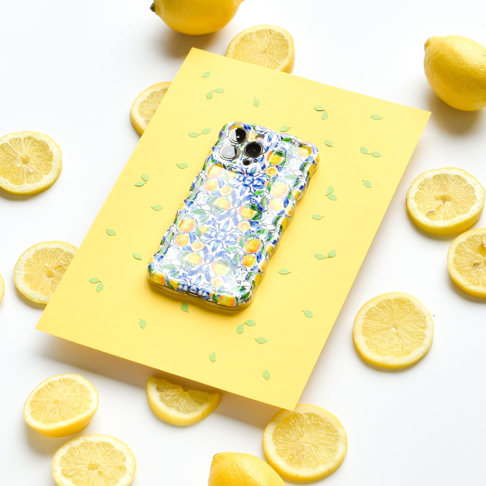 Coconut Lane – wholesale Phone case – Women’s – Wavy Phone Case - Amalfi Lemon2