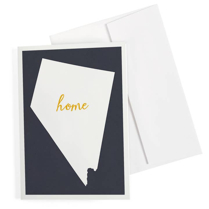 TARJETA DE FELICITACIÓN Nevada, Estado de Origen, Blanco sobre Gris para venta al por mayor de Lantern Press