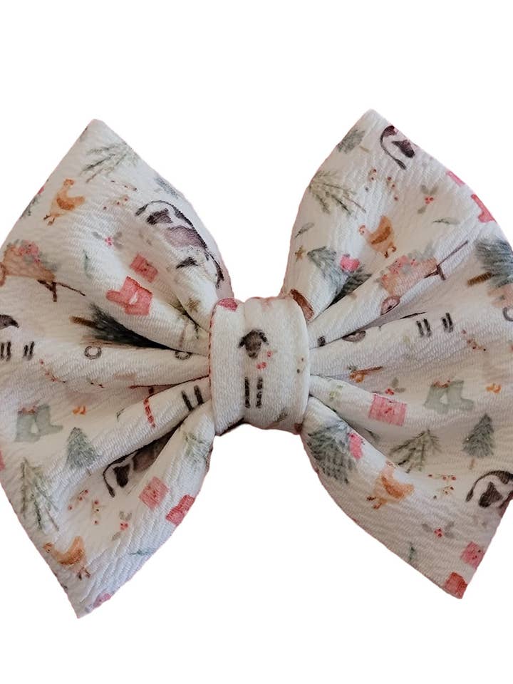 Savannah Bow-Farm Animal Christmas voor wholesale door Dainty Delights Creations