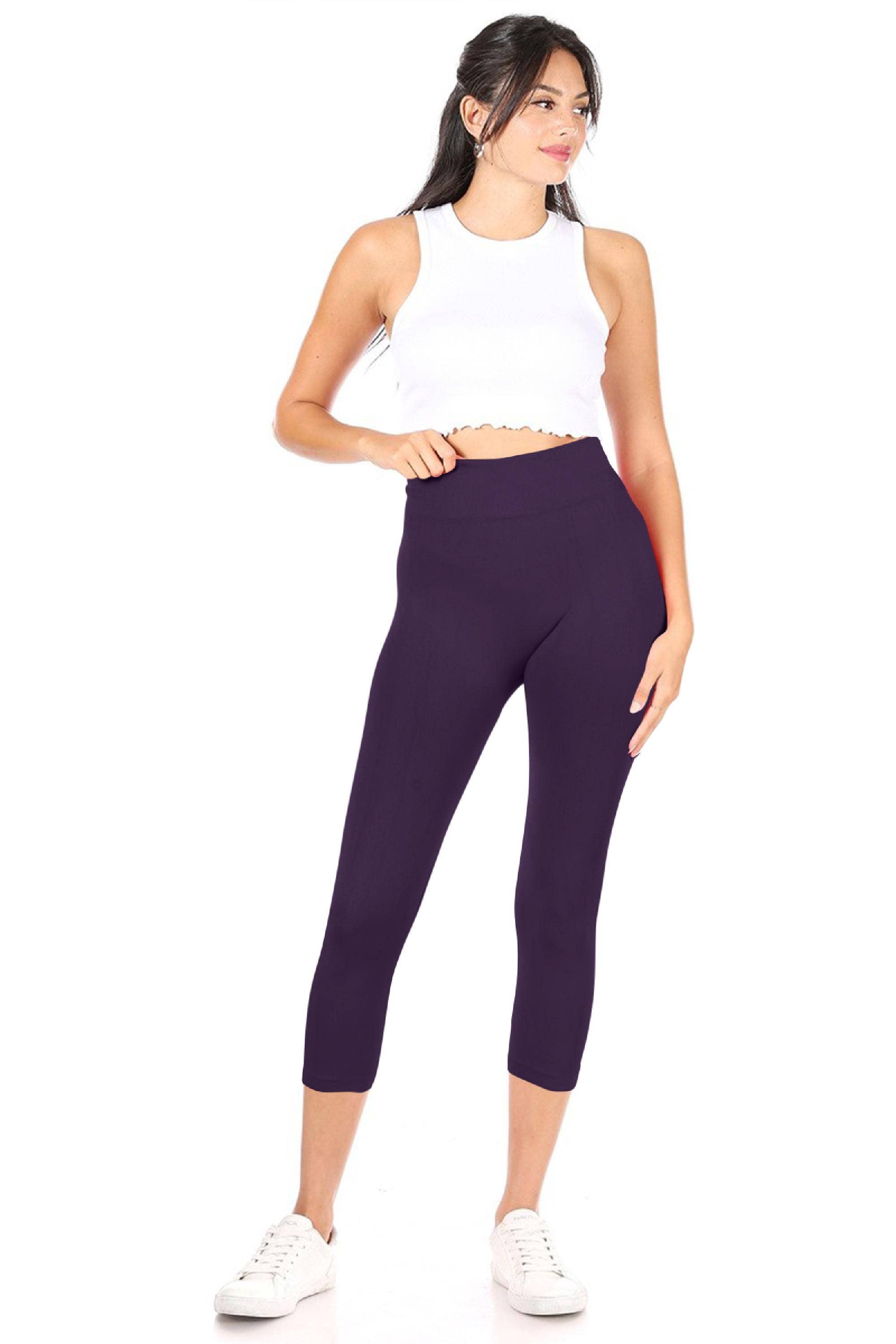 MOA COLLECTION - Wholesale Athletic/Lounge Leggings - Women's - Women's Casual Solid Seamless Capri Leggings42