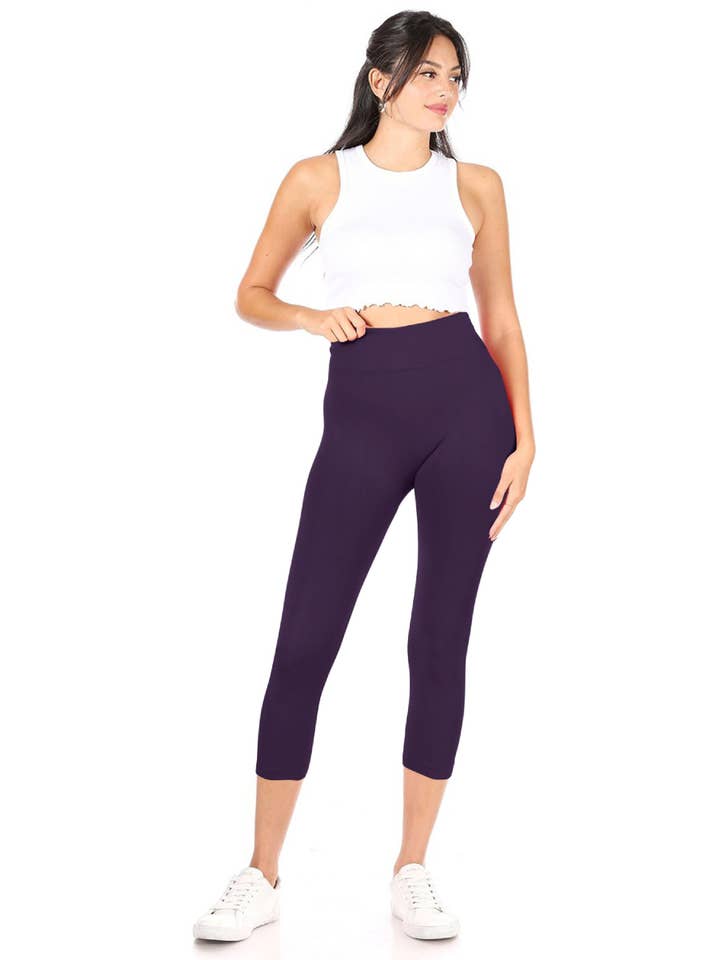MOA COLLECTION - Wholesale Athletic/Lounge Leggings - Women's - Women's Casual Solid Seamless Capri Leggings42