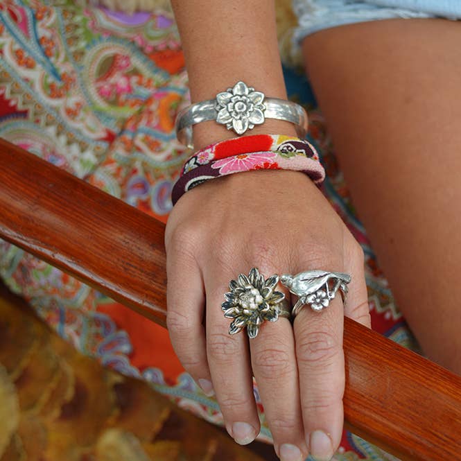 Birdie Earrings in Sterling Silver for wholesale by Hi Octane | SilverBotanica