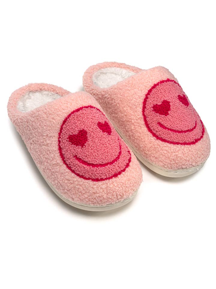 Living Royal - Wholesale Slippers - Kids - Indoor / Outdoor Slippers - Kids - Heart Eyes - Pink