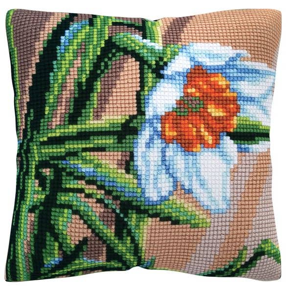 Kit Cuscino Ricamato a Mano Collezione Narciso Bianco Dart 5487 per la vendita all'ingrosso da parte di RTO&Collection D'Art (RTO Baltic OU)