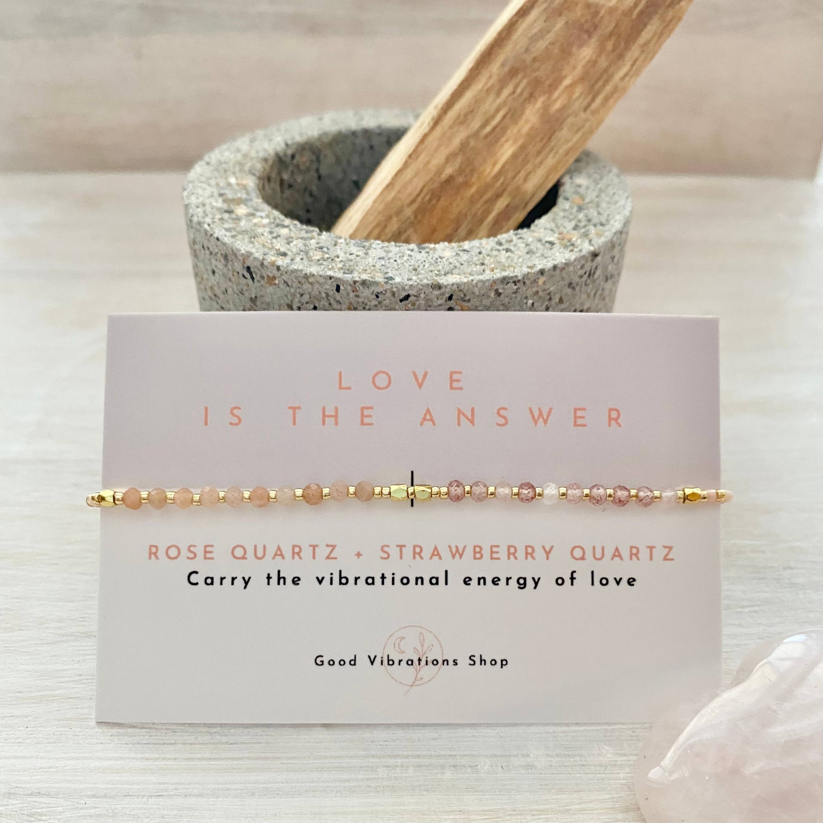 Good Vibrations Shop - Vendita all'ingrosso Bracciale con perline - Love Is The Answer, bracciale Gemstone Intention5