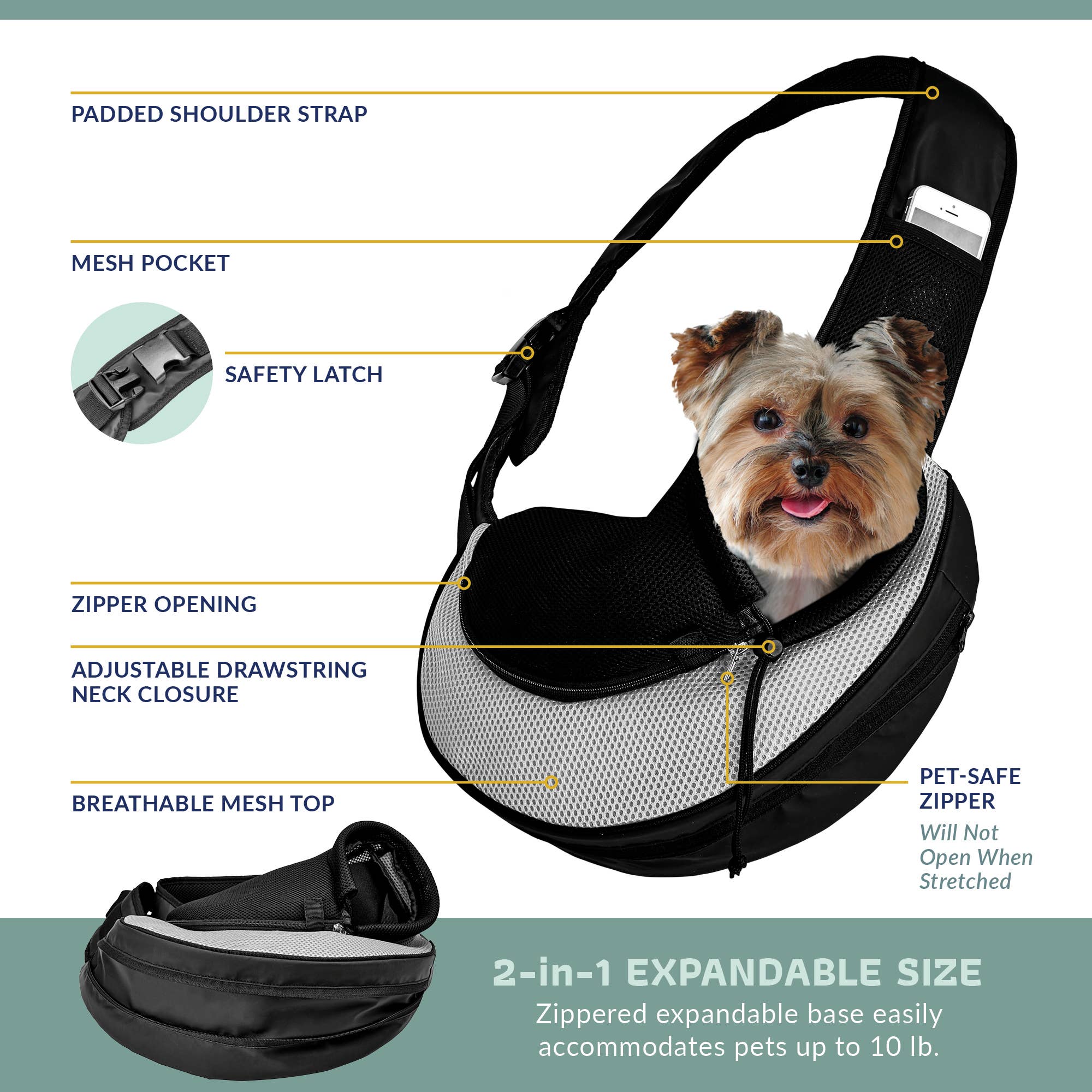 Katziela - Wholesale Pet Carrier - Cat/Dog - Pet Carrier Expandable Sling For Small Dogs And Cats Gray4