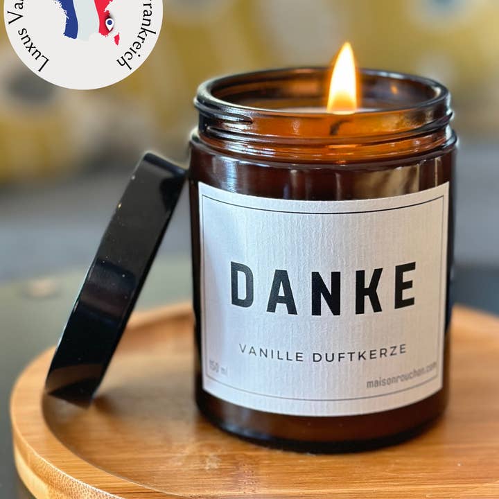 Merci - bougie parfumée pour la vente par Maison Rouchon