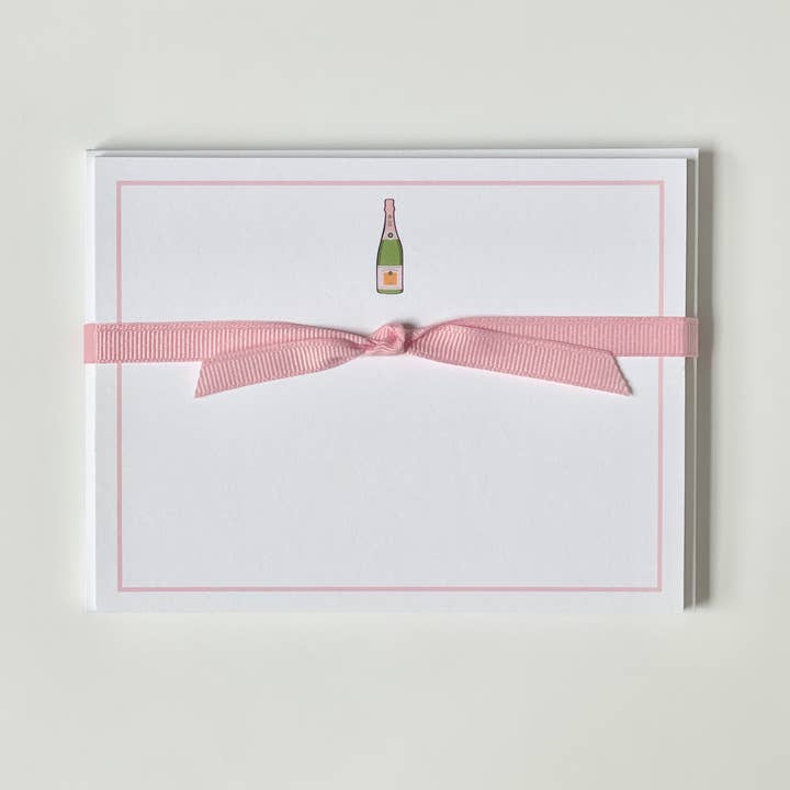 Pink Champagne - Flat Note Cards for wholesale by Georgetown Paperie