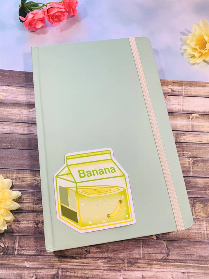 Banana Milk - Die Cut Sticker for wholesale by Emily Rose Creates