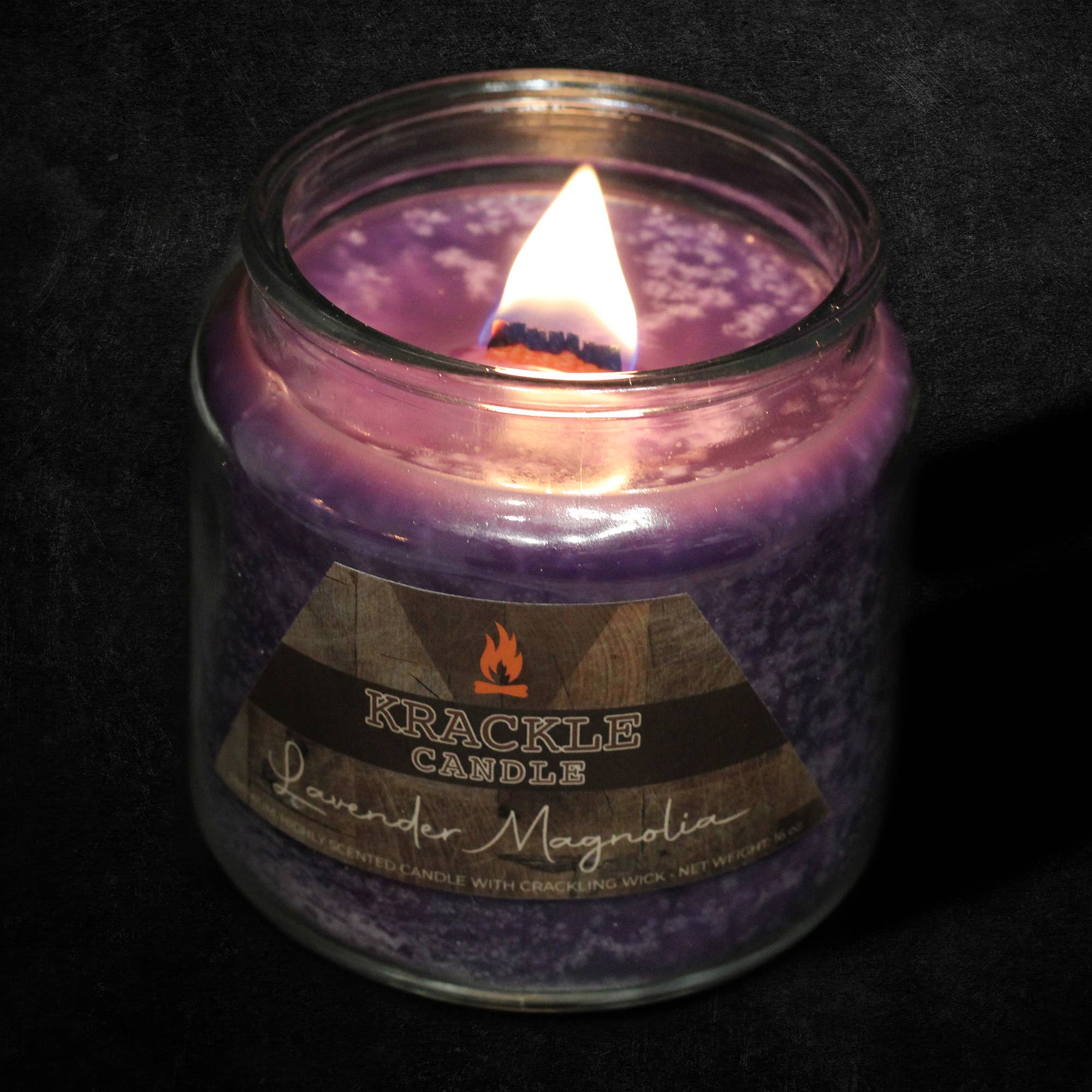 Krackle Candle - Wholesale Jar/Filled Candle - Lavender Magnolia Krackle Candle - 16 oz1