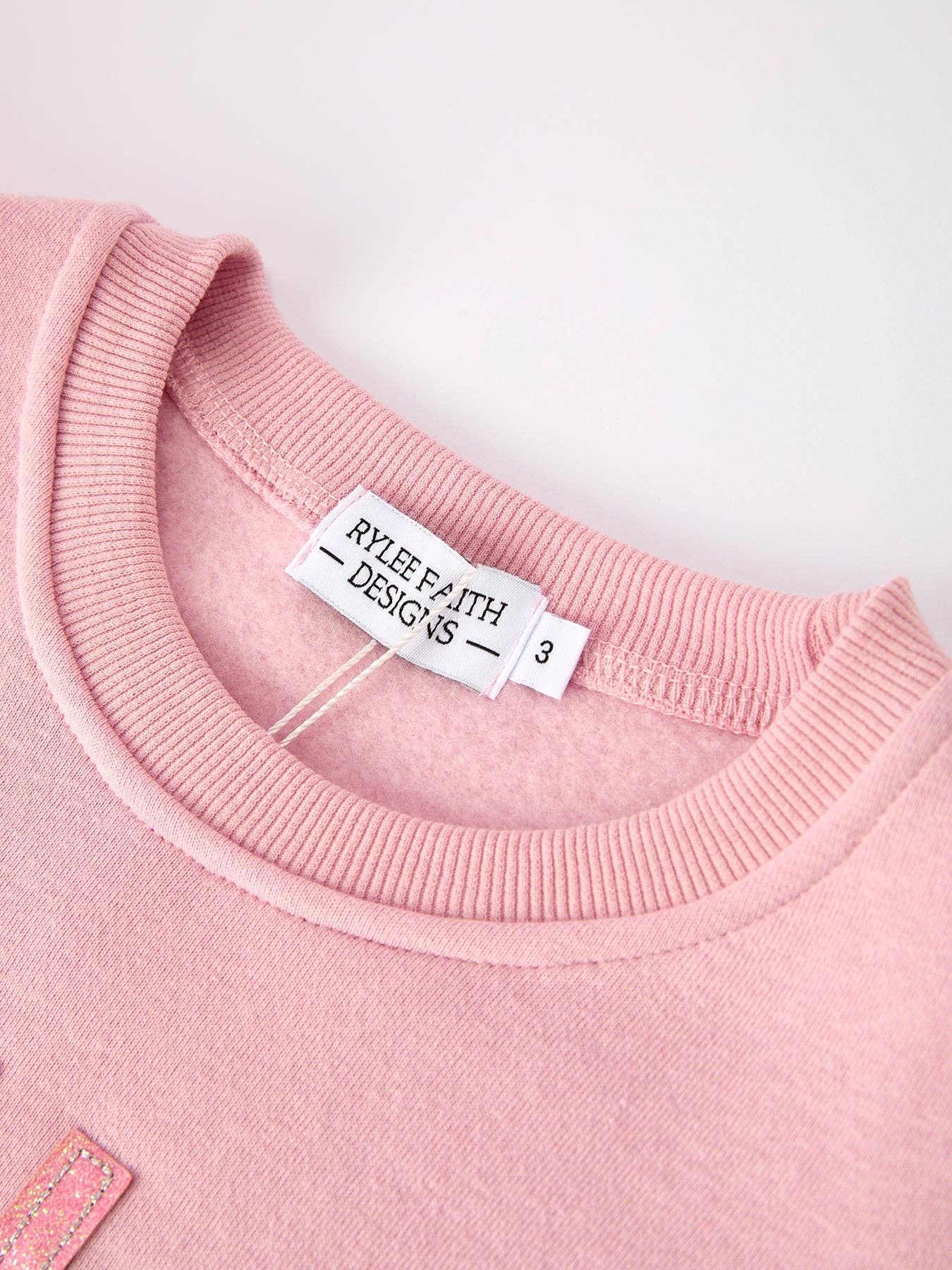 Rylee Faith Designs – wholesale Top & trouser set – Kids – Girls Christmas Outfit – Pink “Santa Baby” Ruffle Sweatshirt & Velvet Bell-Bottom Pants Set3