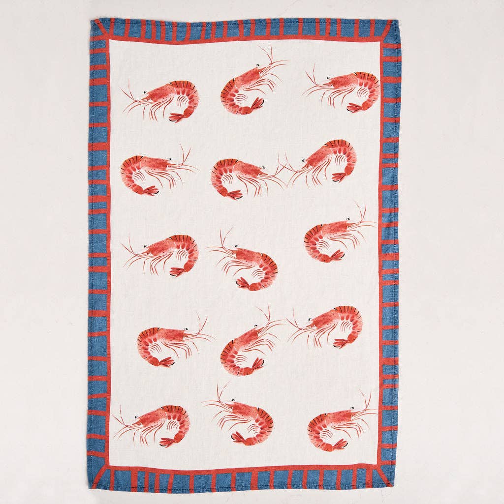 Tam Tam Paper & Cloth - Wholesale Tea Towel - Tea Towel - Pure Linen - Bucket of Shrimp - Vibrant Kitchen Textile1