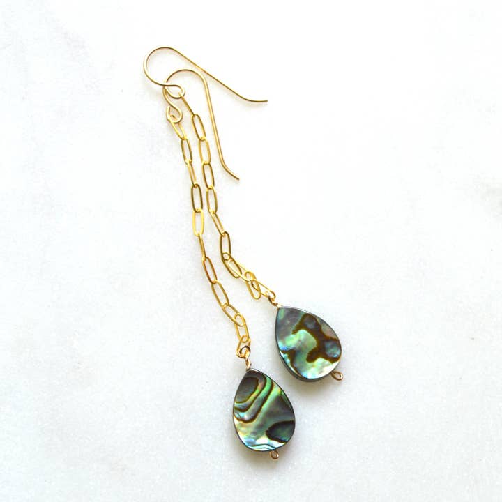 Abalone Teardrop Earrings for wholesale by Salty But Sweet