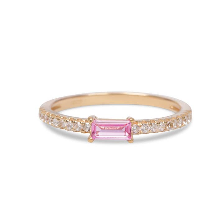 Ava Deco Eternity Ring- Pink Sapphire for wholesale by Heidi & Bea