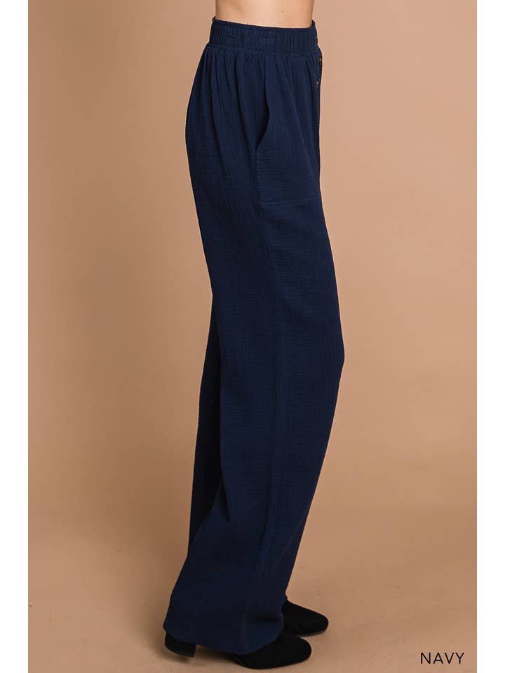 Cotton Bleu - Wholesale Pants - Women's - 80966W - Women's Cotton Gauze Wide Leg Pants15