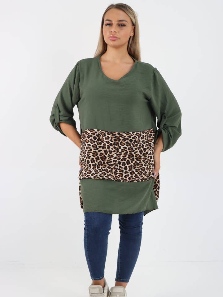 Italiensk tunika-top med dyrepynt panel for engroshandel hos Miss Bold