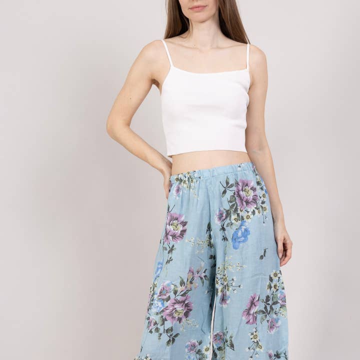 LINEN & COTTON HOUSE - Wholesale Pants - Women's - 75096 LINEN TROUSERS WITH POCKETS NEW PRINT