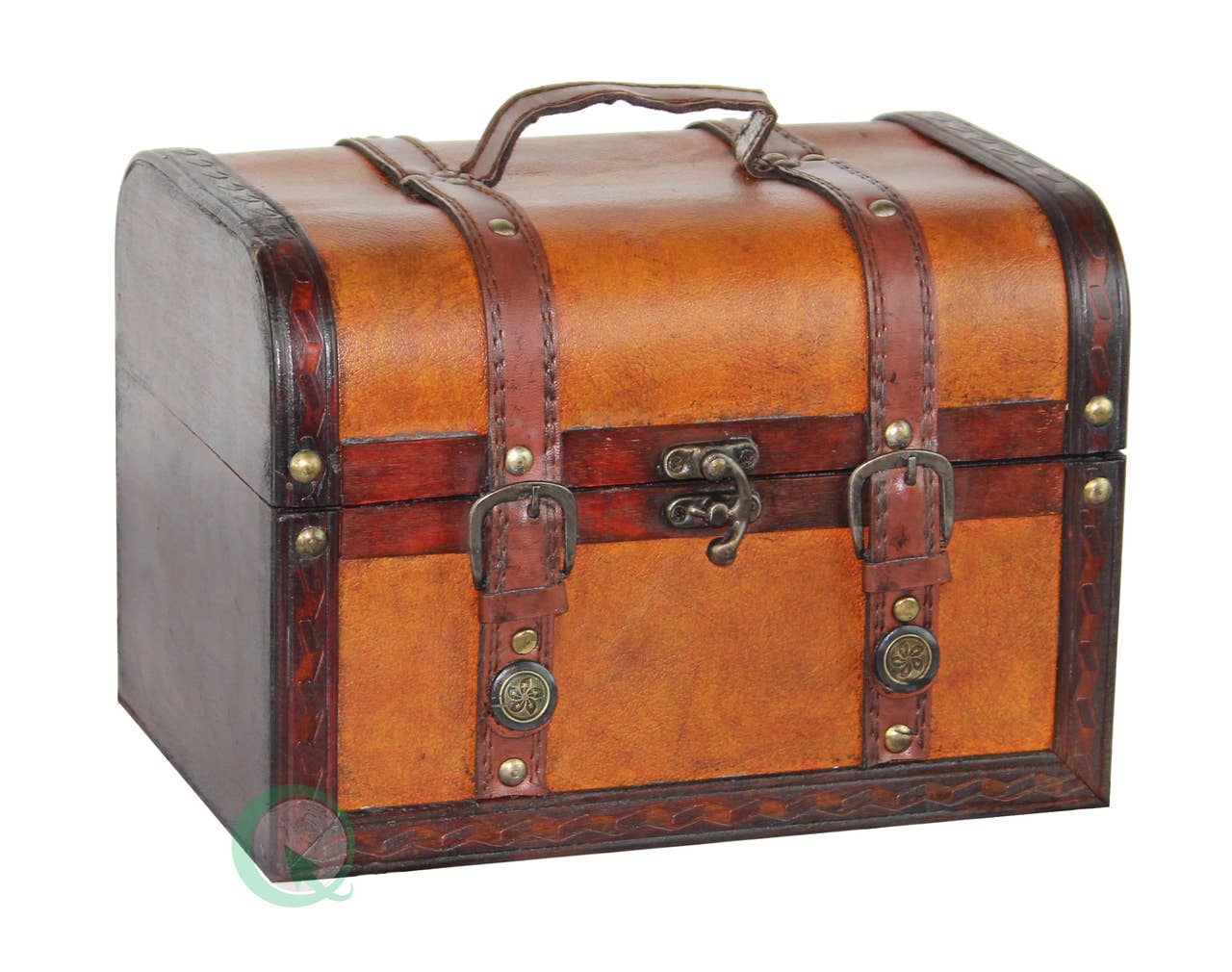 Quickway Imports - Wholesale Decoratief doosje - Decoratieve houten lederen schatkist1