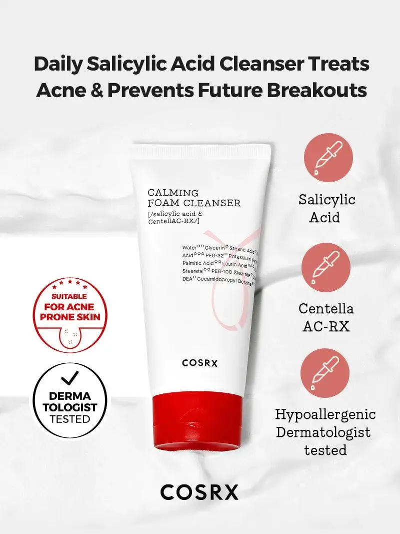 Kosmic - Kbeauty Skincare – wholesale Facial cleanser – [COSRX] AC Collection Calming Foam Cleanser (50ml/150ml)3