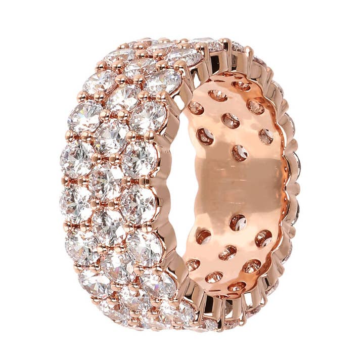 Cubic Zirconia Three-Row Band Ring for wholesale by Bronzallure