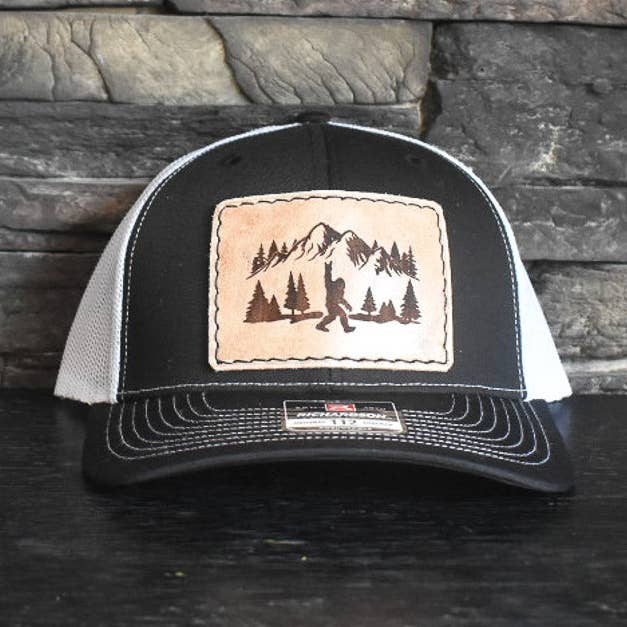 Leather Hat Patches - Sasquatch Metal Horns for wholesale by Prairie Buffalo