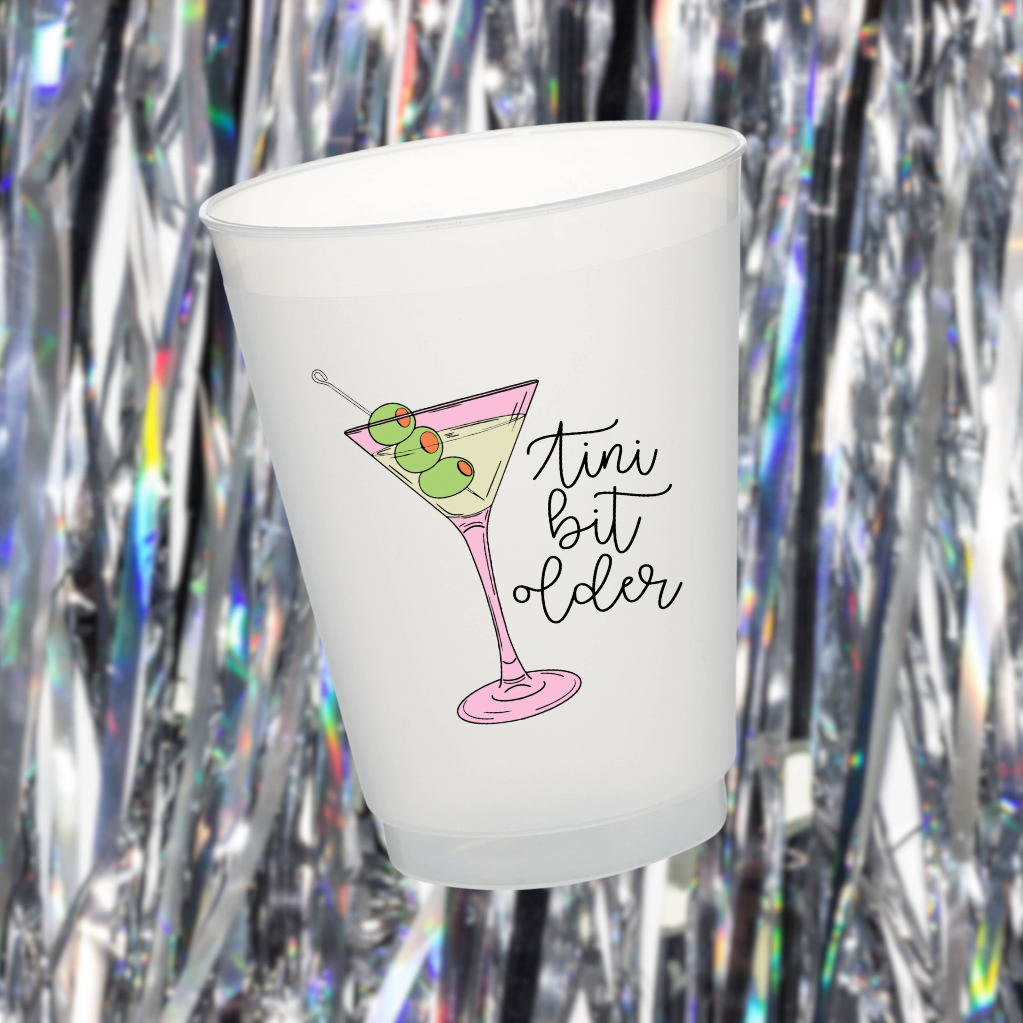 Electric Feels Company - Vente Gobelets jetables - Tasses d'anniversaire givrées Tini Bit Older | Ensemble de 10 tasses 16 oz