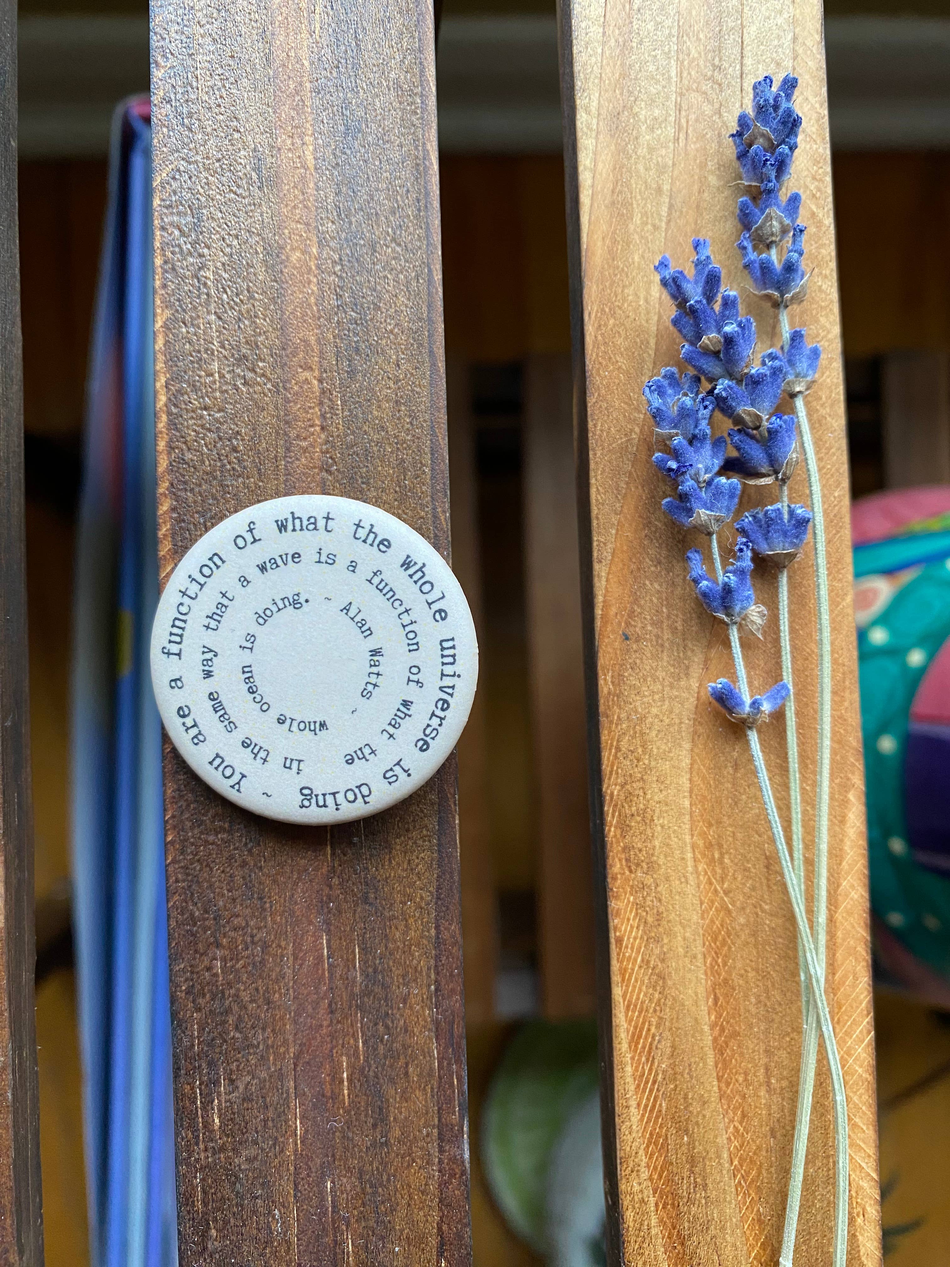 Freethinker Paper Co. - Wholesale Lapel Pin/Button - soft matte eco-friendly button pin ~ Alan Watts1