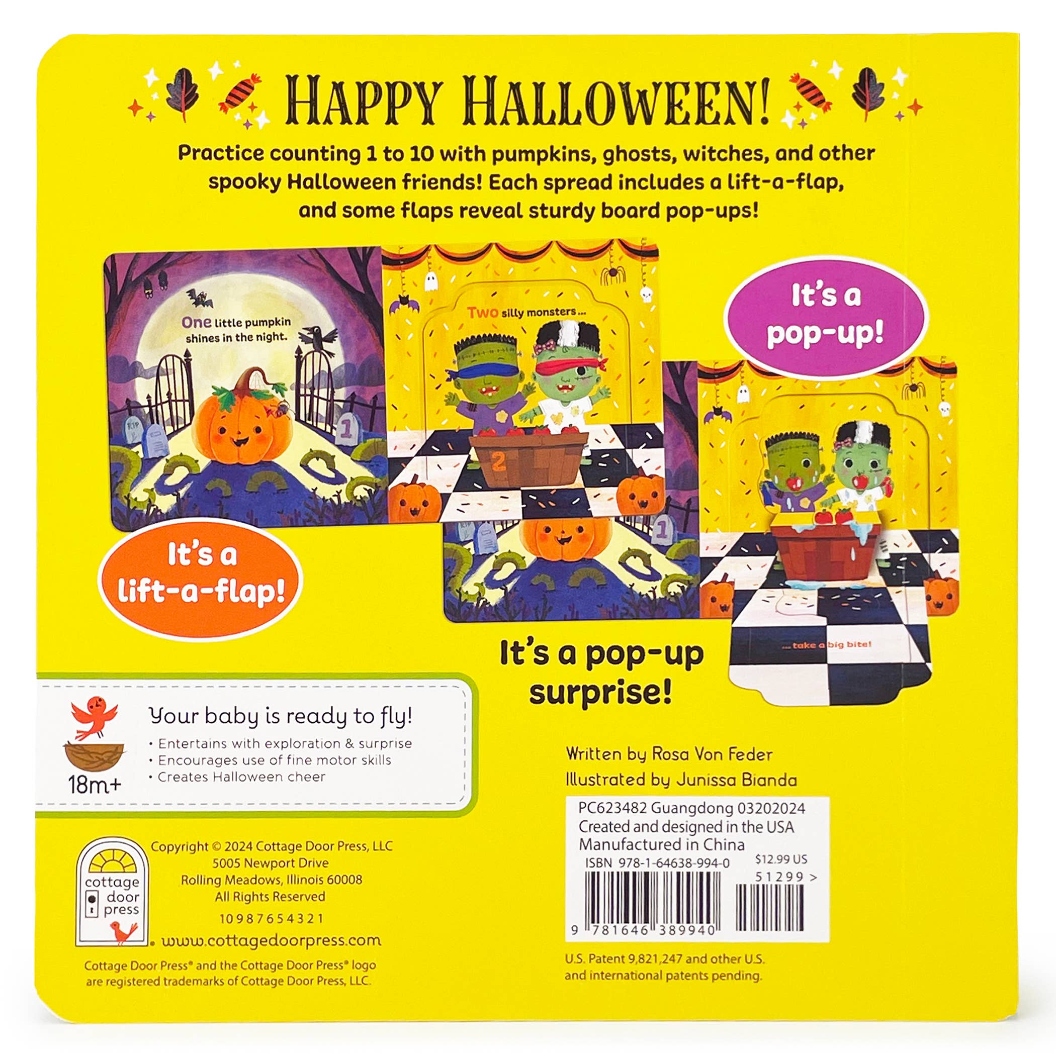 Cottage Door Press - Wholesale Baby & Toddler Book (0-2) - One Little Pumpkin Lift-a-Flap Halloween Board Book4