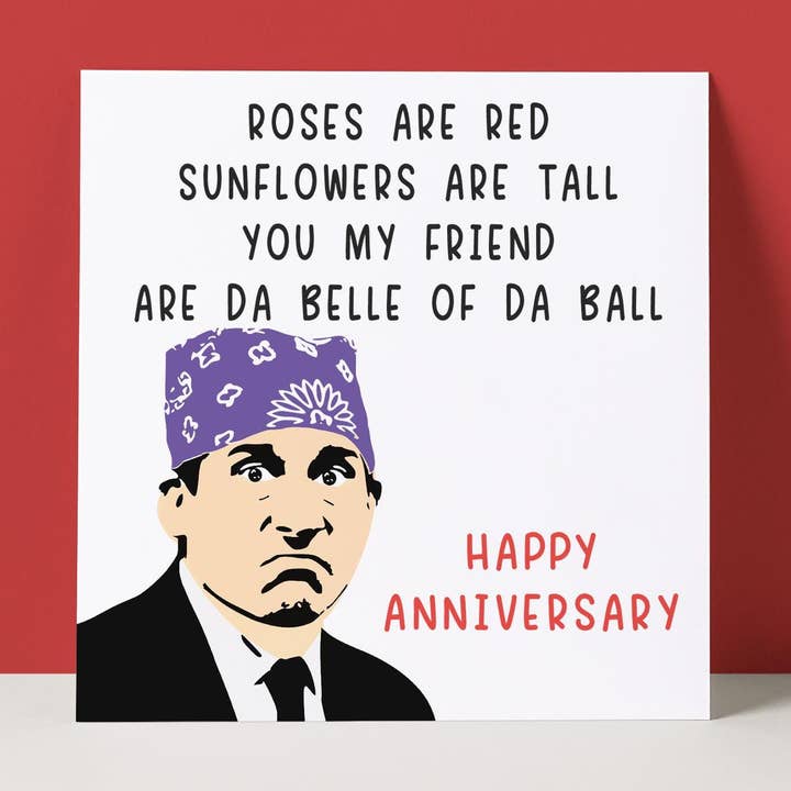 MICHAEL SCOTT - THE OFFICE - ANNIVERSARY CARD for wholesale by Pack a Punch Designs