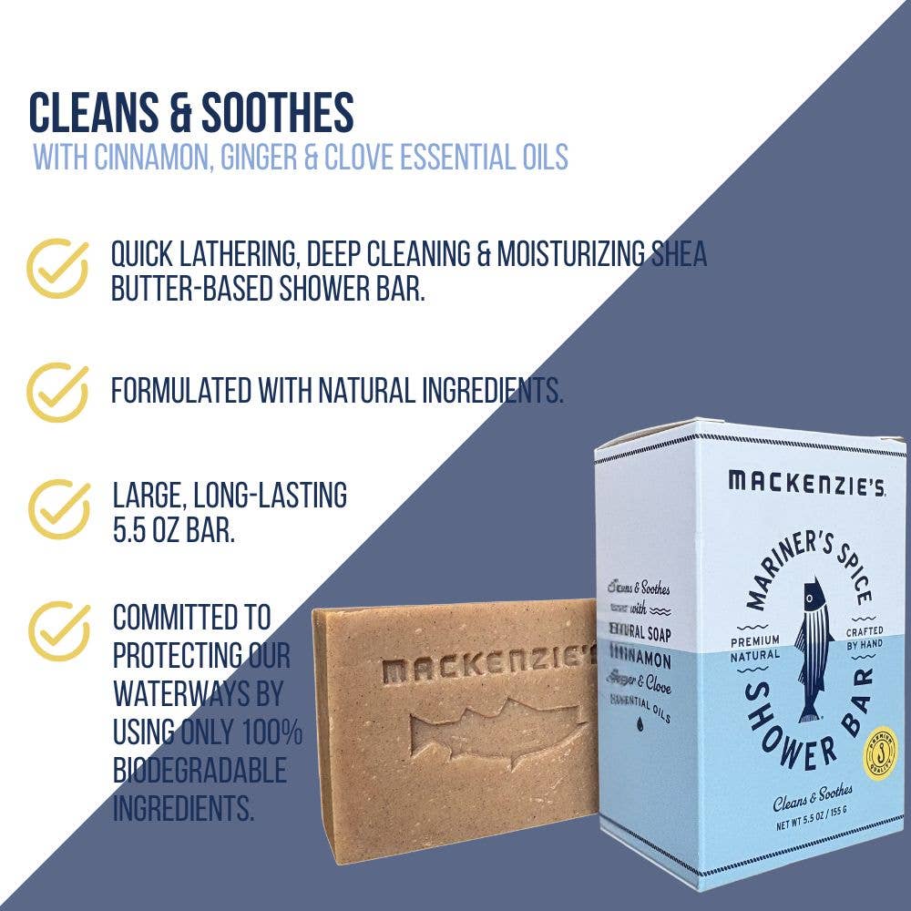 MacKenzie's Fisherman - Wholesale Bar Soap - Mariner's Spice Shower Bar- 5.5 oz (12 qty)4