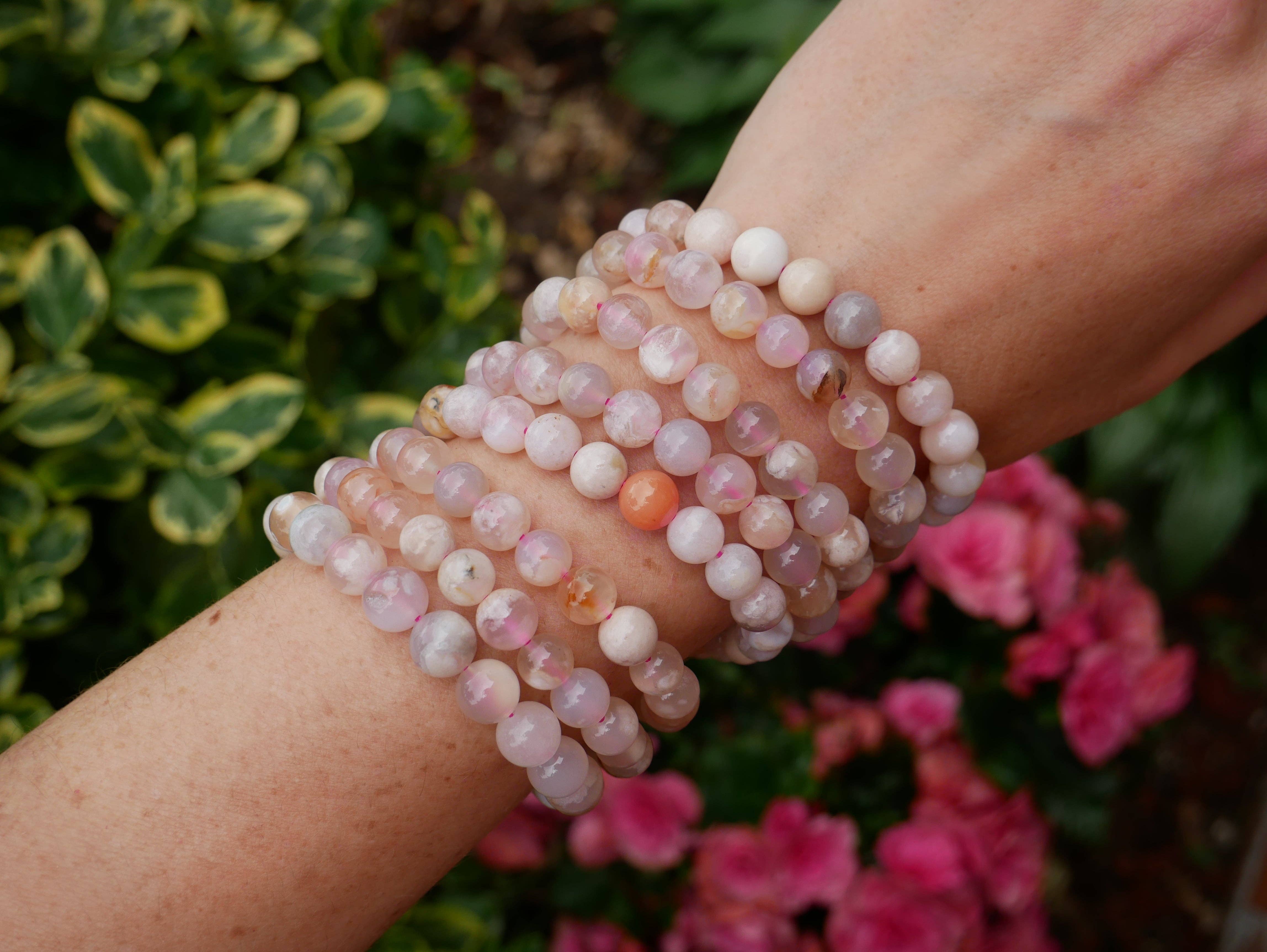 The Healing Sanctuary - Wholesale Beaded Bracelet - Flower Agate Beaded Bracelets 8mm4